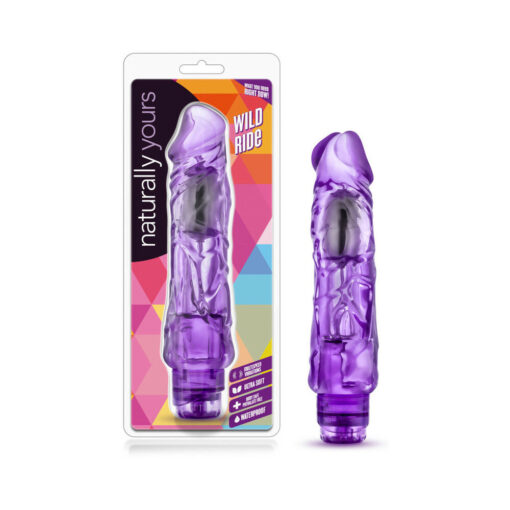 Naturally Yours Wild Ride Realistic 9 in. Vibrating Dildo Purple