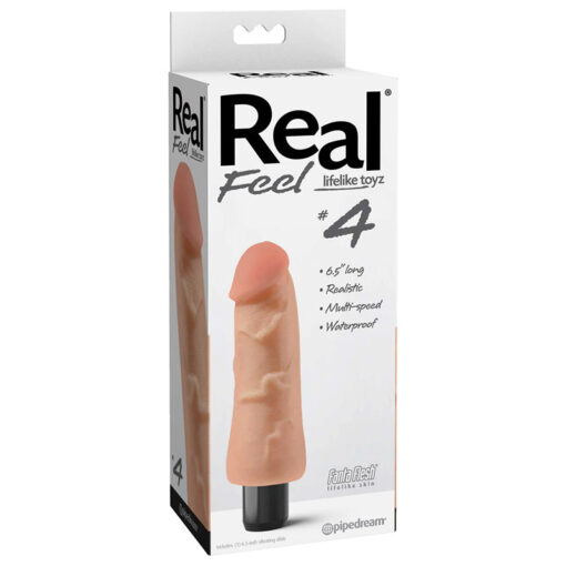 Pipedream Real Feel Lifelike Toyz No. 4 Realistic 6.5 in. Vibrating Dildo Beige