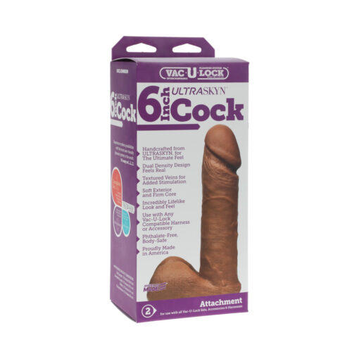 Vac-U-Lock - 6-Inch ULTRASKYN Cock Brown