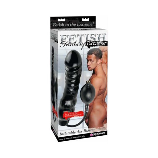 Fetish Fantasy Extreme Inflatable Ass Blaster 11 in. Inflating Dildo Black