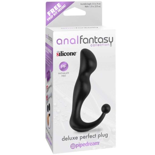 Anal Fantasy Collection Silicone Deluxe Perfect Plug Black