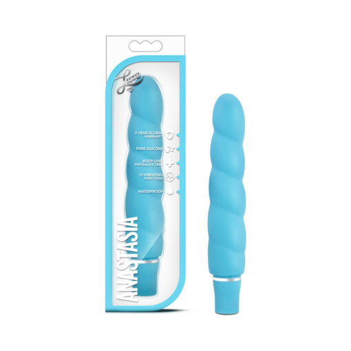 Luxe Anastasia Silicone Slimline Vibrator Aqua