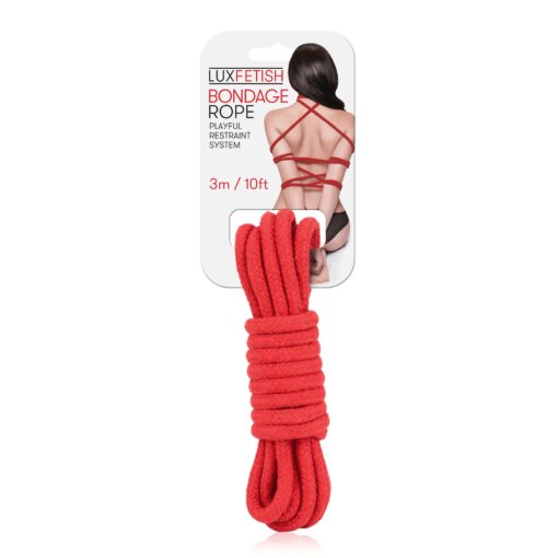 Lux Fetish Bondage Rope 3 m - 10 ft. Red