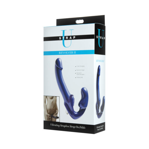 Strap U Revolver II Strapless Strap-On Dildo Blue