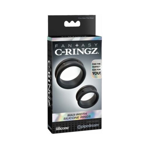 Fantasy C-Ringz Max-Width Silicone Rings 2-Piece Set Black