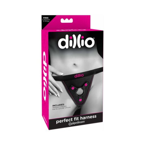 Pipedream Dillio Adjustable Perfect Fit Harness Black-Pink