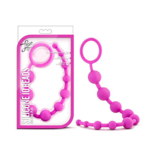 Luxe Silicone 10 Beads for Anal Play Pink