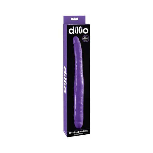 Pipedream Dillio 16 in. Double Dong Realistic Dual-Ended Dildo Purple