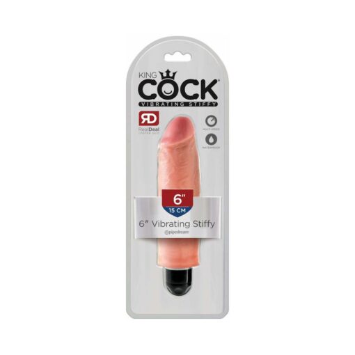 King Cock 6 in. Vibrating Stiffy Realistic Dildo Beige