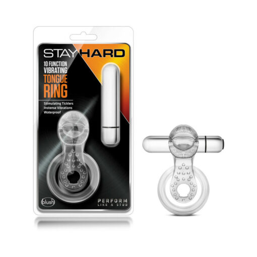 Stay Hard 10 Function Vibrating Tongue Ring Clear