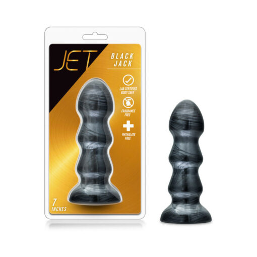 Jet Black Jack 7 in. Anal Plug Carbon Metallic Black