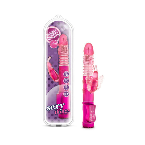 Sexy Things Butterfly Thruster Mini Dual Stimulation Vibrator Fuchsia