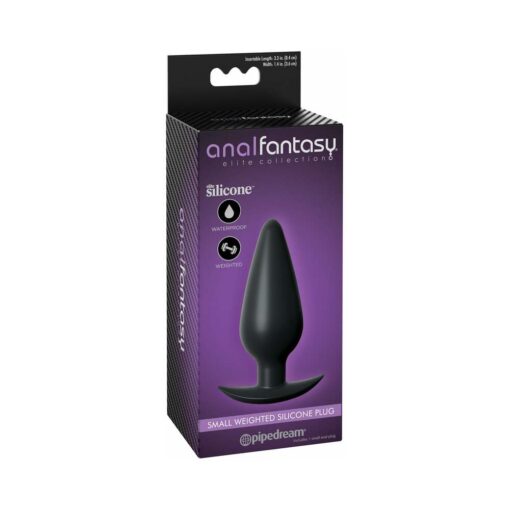 Anal Fantasy Elite Collection Small Weighted Silicone Plug Black