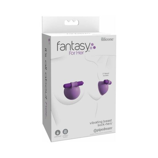 Fantasy For Her Silicone Vibrating Breast Suck-Hers Purple