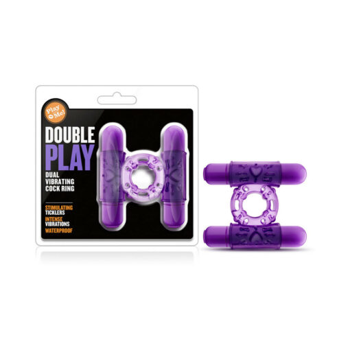 Play with Me Double Play Dual Vibrating Cockring Purple