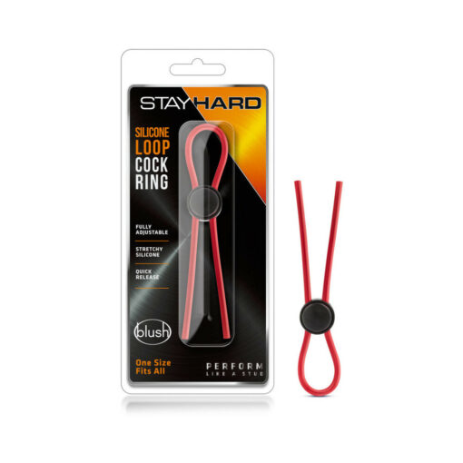 Stay Hard Silicone Loop Lasso-Bolo Cockring Red