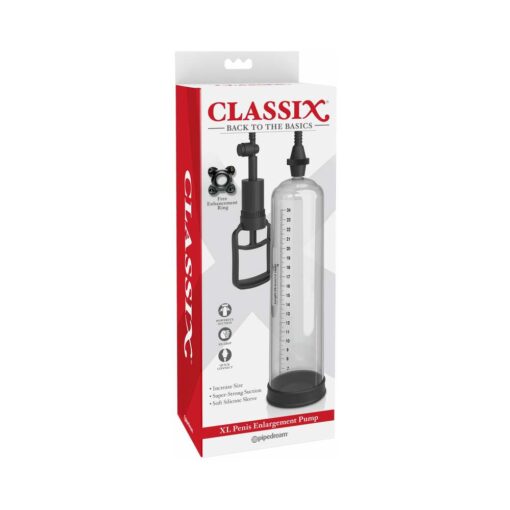 Classix XL Penis Enlargement Pump Clear-Black