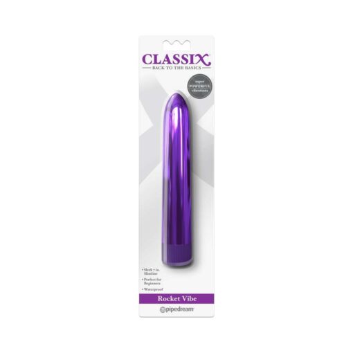 Classix Rocket Vibe 7 in. Slimline Vibrator Purple