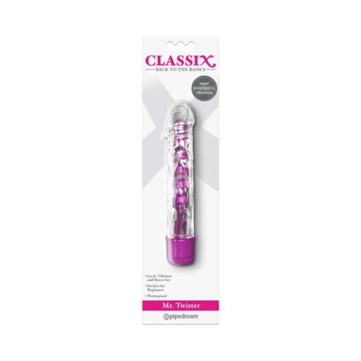 Classix Mr. Twister 6.5 in. Vibrator and Sleeve Set Pink