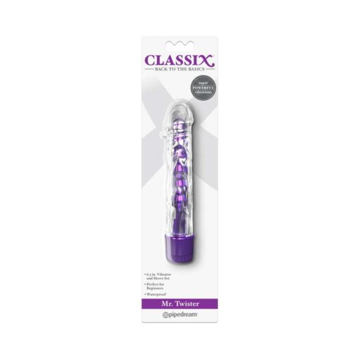 Classix Mr. Twister 6.5 in. Vibrator and Sleeve Set Purple