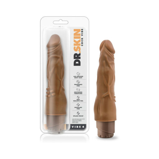 Dr. Skin Vibe 4 Realistic 8 in. Vibrating Dildo Tan