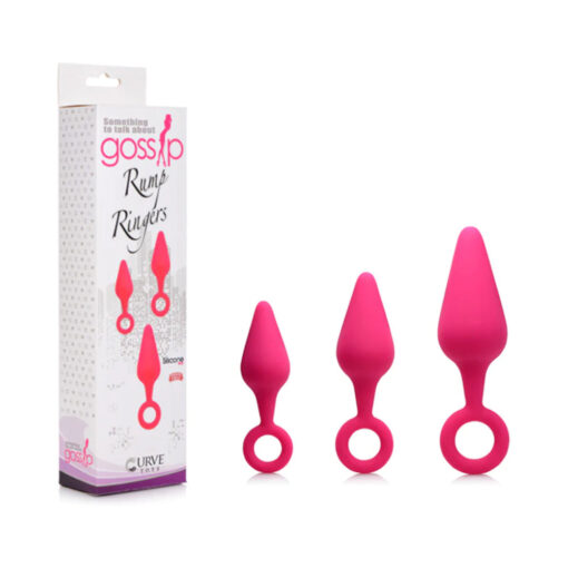 Curve Toys Gossip Rump Ringers 3-Piece Silicone Anal Training Set Magenta