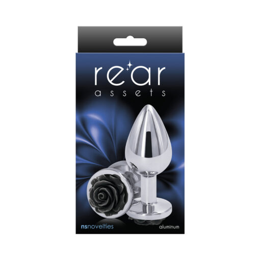 Rear Assets Rose Anal Plug Medium Black