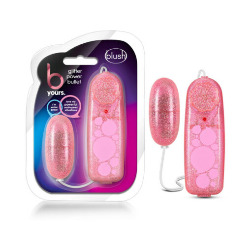 B Yours Glitter Power Bullet Remote-Controlled Egg Vibrator Pink