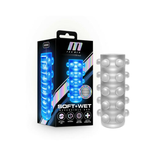 M for Men Soft + Wet Reversible Orb Glow in the Dark Self-Lubricating Stroker Frosted