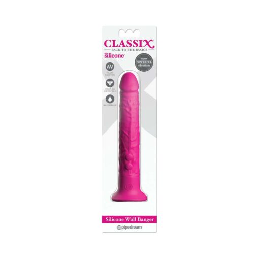 Classix Silicone Wall Banger Realistic Vibrating Dildo With Suction Cup Pink