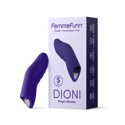 FemmeFunn Dioni Rechargeable Silicone Finger Vibrator Small Dark Purple