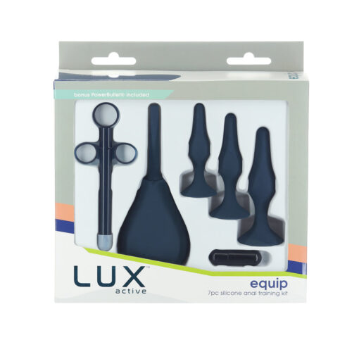 Lux Active Equip 7-Piece Anal Plug Training Kit Silicone Black