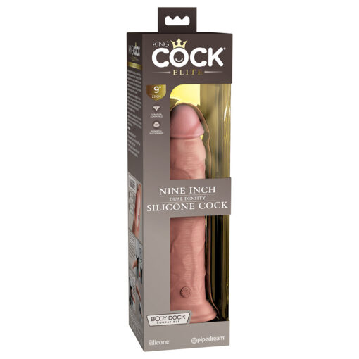 King Cock Elite 9 in. Dual Density Silicone Cock Realistic Dildo With Suction Cup Beige