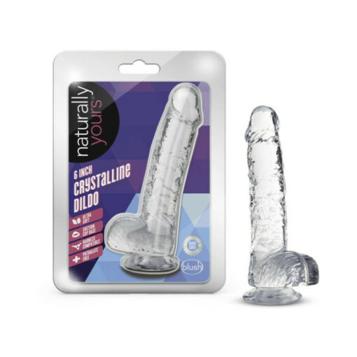 Naturally Yours Crystalline 6 in. Dildo with Balls Diamond