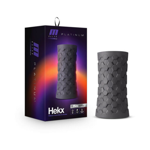 M Elite Platinum Hekx Silicone Stroker Black