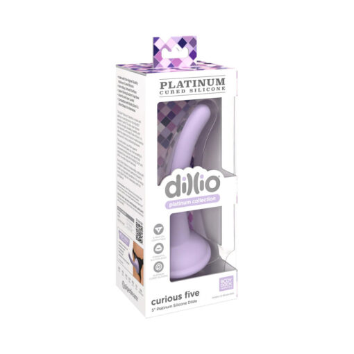 Dillio Platinum Collection Curious Five 5 in. Silicone Dildo Purple