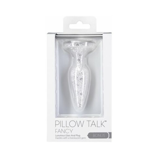 Pillow Talk Fancy Glass Anal Plug with Glitter and Gem Base