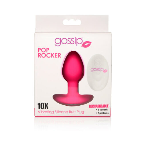 Curve Toys Gossip Pop Rocker Rechargeable Remote-Controlled Silicone Vibrating Anal Plug Magenta