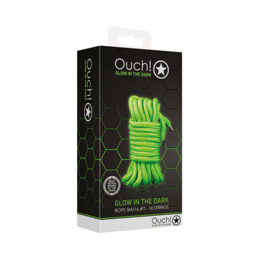 Ouch! Glow in the Dark Rope 5 m - 16 ft. Neon Green