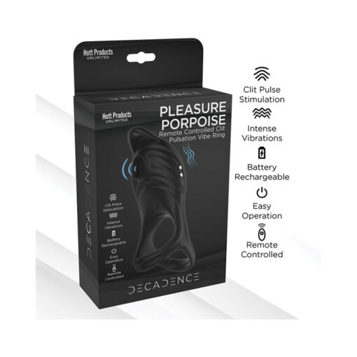 Decadence Pleasure Porpoise Cock Ring-Clit Stimulator With Remote Control