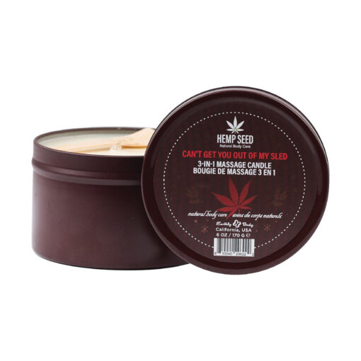 Earthly Body Hemp Seed 3-in-1 Holiday Candle Can't Get You Out Of My Sled 6 oz.