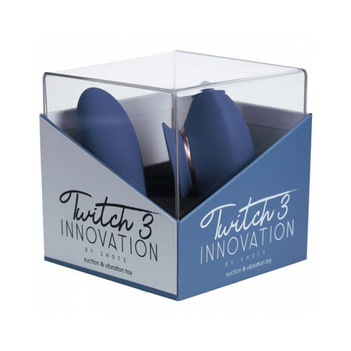 Twitch 3 Silicone Rechargeable Vibrator & Suction Blue-Grey