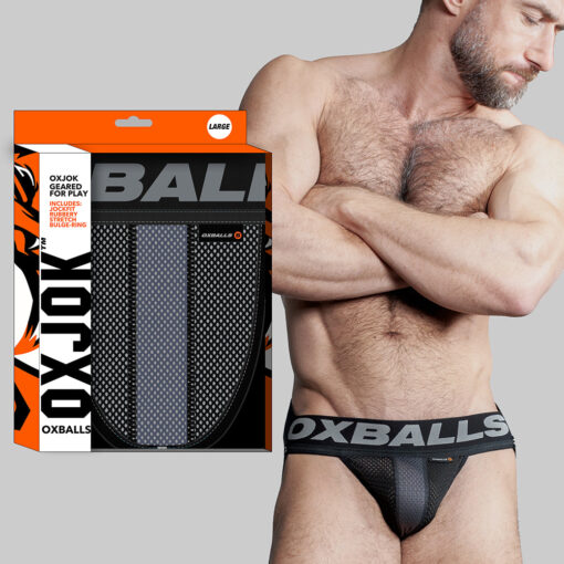 Oxballs Oxjok Airmesh Swagger Slider-Strap Jock Tar Black M