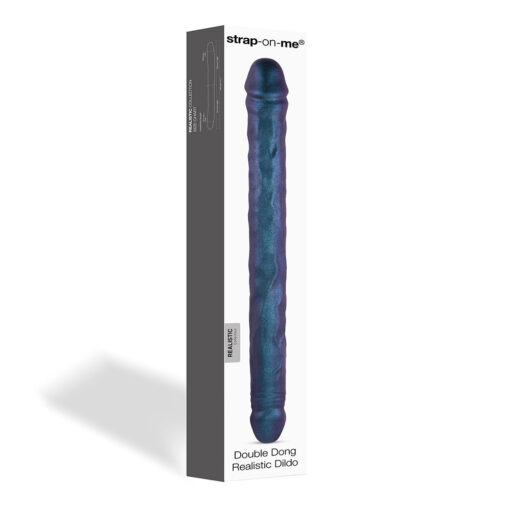 Strap-On-Me Double Dong Realistic Dildo Snaky Metallic Color