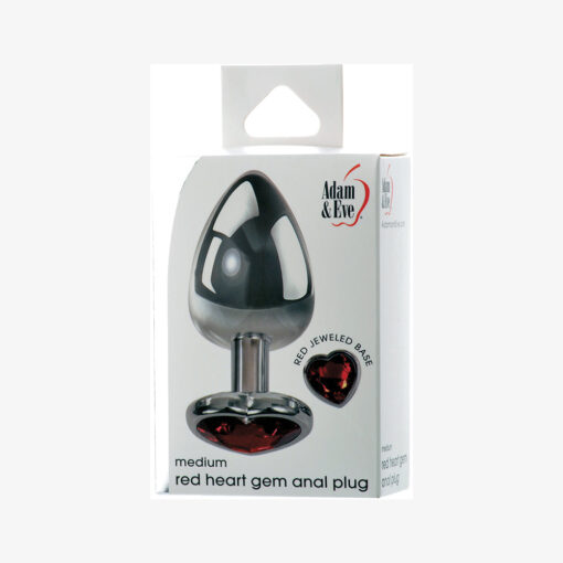 Adam & Eve Red Hearts Gem Anal Plug Medium