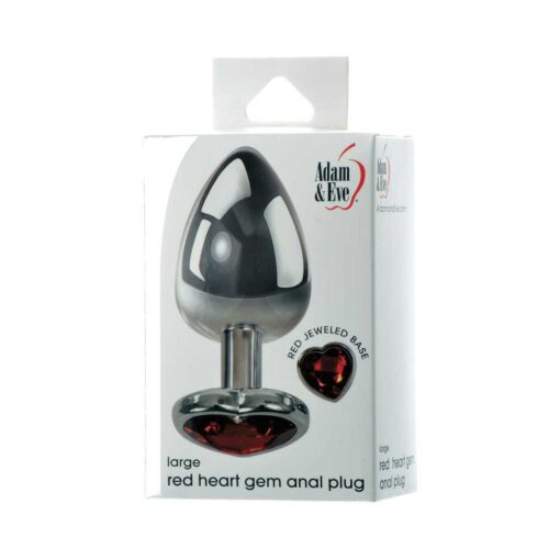 Adam & Eve Red Hearts Gem Anal Plug Large