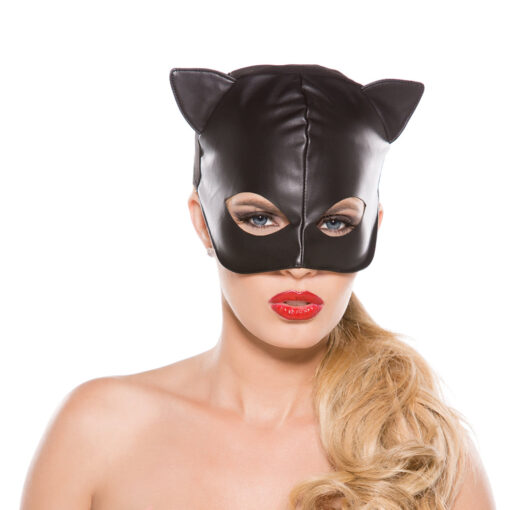 Allure Faux Leather Cat Mask O-S