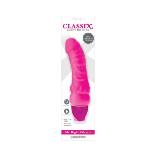 Classix Mr. Right Vibrator Realistic 6.5 in. Vibrating Dildo Pink