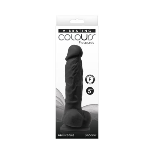 Colours Pleasures 5 in. Vibrating Dildo Black