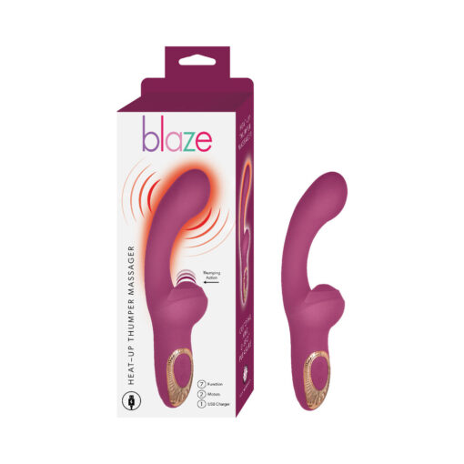 Blaze Heat-Up Thumper Massager Eggplant